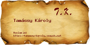Tamássy Károly névjegykártya
