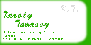 karoly tamassy business card