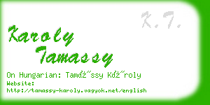 karoly tamassy business card